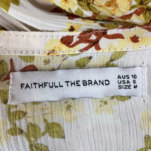 FAITHFULL Goldie Floral Off White Rafa Midi Dress Women's Size 6 = Medium - Picture 14 of 16